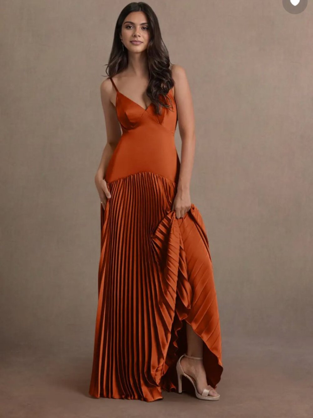 Jill Rust Dropped Waist Gown